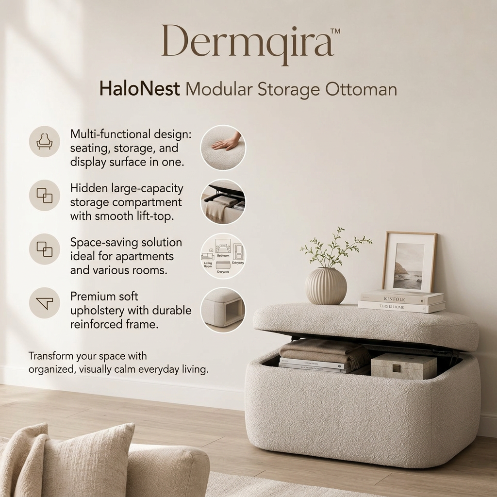 Dermqira™ HaloNest Modular Storage Ottoman